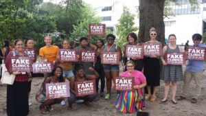 Get Fake Clinics Out of Atlanta protest