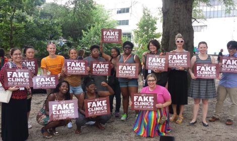 Get Fake Clinics Out of Atlanta protest
