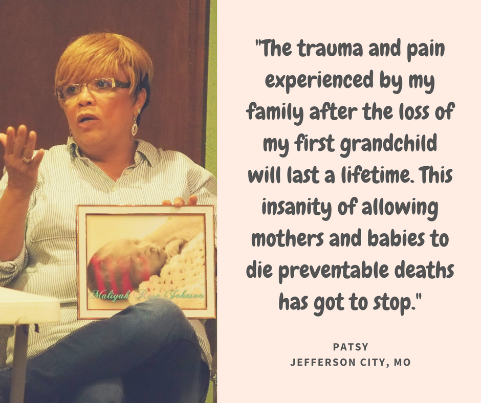 Picture of activist at maternal mortality event