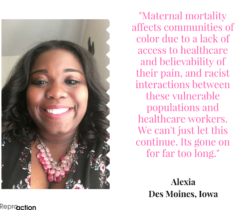 Picture of activist speaking out on maternal mortality