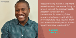 Picture of activist speaking out on maternal mortality