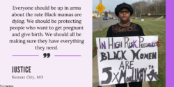 Picture of activist speaking out on maternal mortality