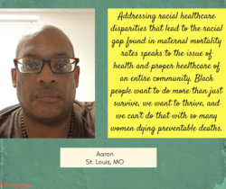 Picture of activist speaking out on maternal mortality