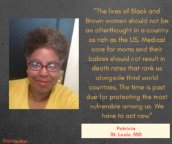 Picture of activist speaking out on maternal mortality