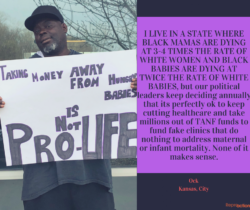 Picture of activist speaking out on maternal mortality