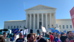 Protestors outside the Supreme Court of the United States