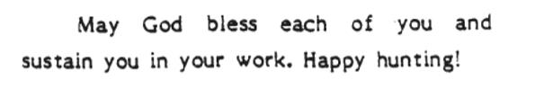 Excerpt from book that ends in "happy hunting!" Reproaction.org